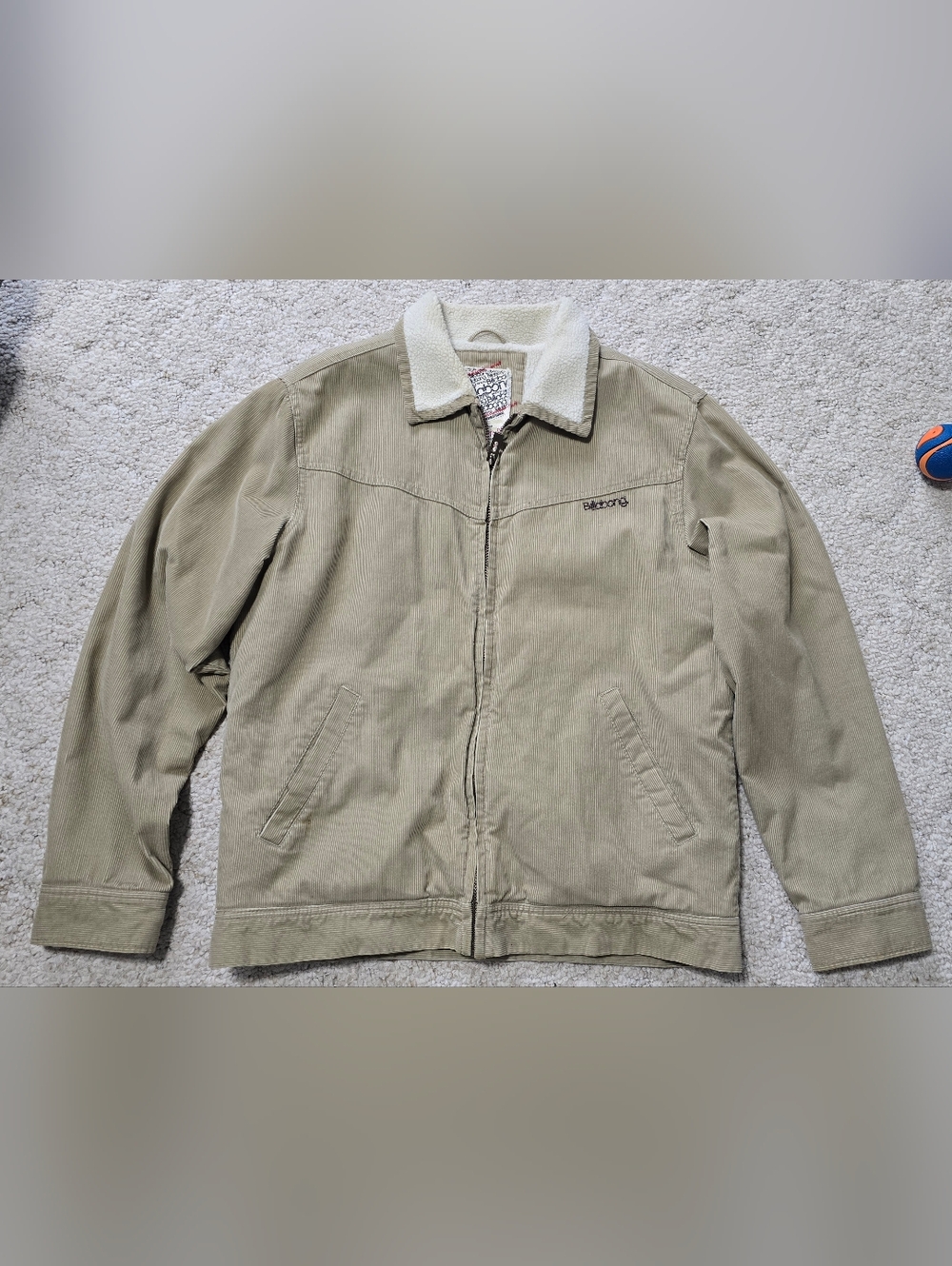 Billabong Men's Corduroy Sherpa Lined Jacket Size Large